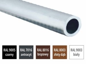 Rura aluminiowa okrągła 12x1 malowana proszkowo