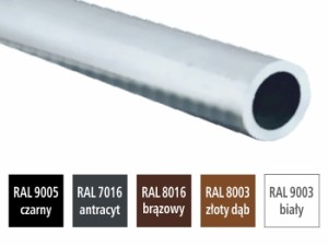Rura aluminiowa okrągła 30x1,5 malowana proszkowo