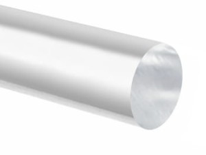 PRĘT  40 mm z pleksi plexi PMMA cn, WAŁEK okrągły, bezbarwny