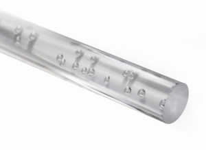 PRĘT 20 mm z pleksi plexi PMMA xt, WAŁEK okrągły, z bąbelkami