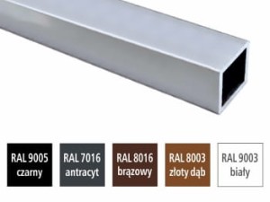 Rura aluminiowa kwadratowa 80x80x2 malowana proszkowo PROFIL