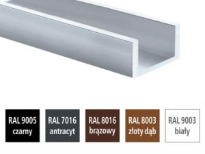 Ceownik aluminiowy 10x10x1,5 malowany proszkowo, dł. 97 cm - WYPRZEDAŻ